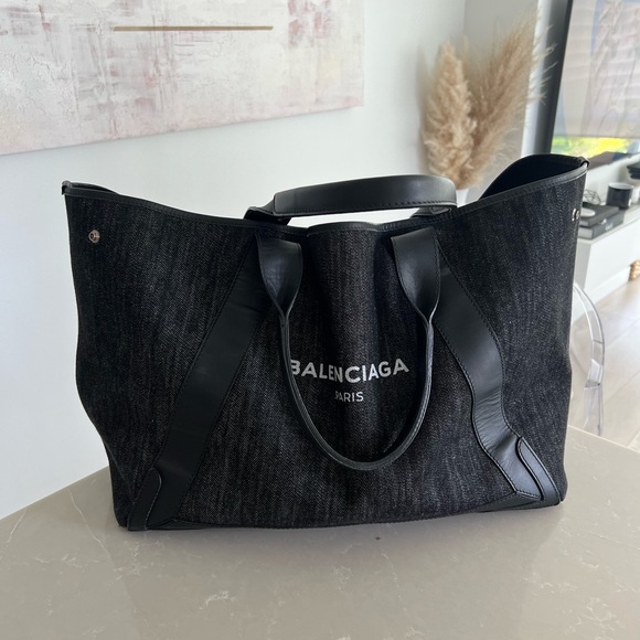Balenciaga cabas travel tote bag - black/grey - Picture 4 of 13